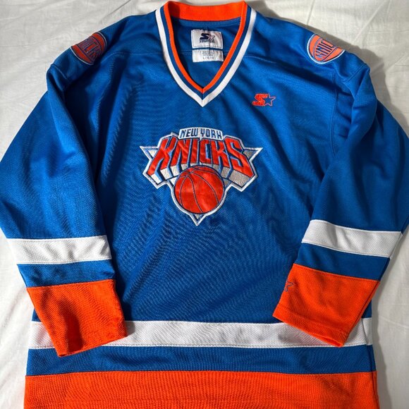 New York Knicks Starter Hockey Jersey Mens Large Blue NBA NHL
